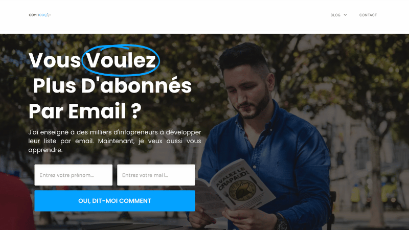 formulaire d'inscription par e-mail