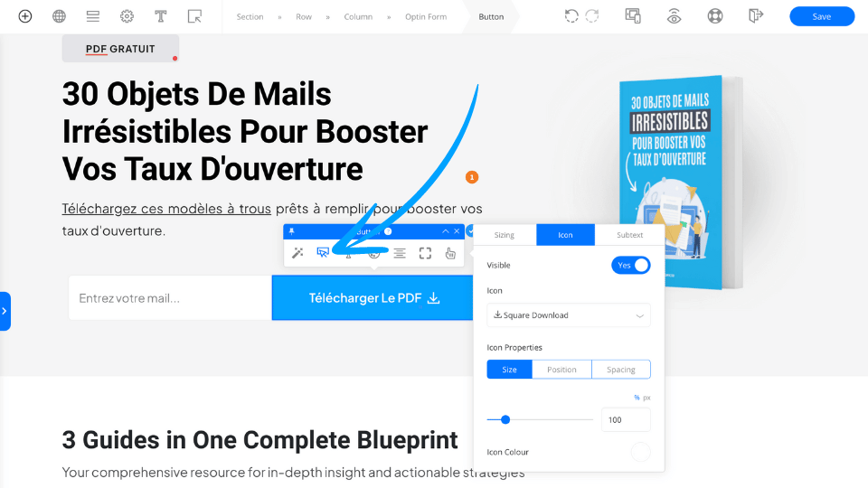 création landing page